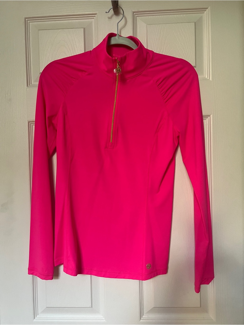 NWT Lilly Pulitzer Justine Half Zip Top Pink Grenadine S